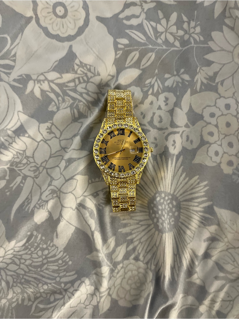 Gold Iced Out Diamond Mens Bustdown Watch Sapphire Glass Stainless Steel Shine ✨ - Picture 4 of 6